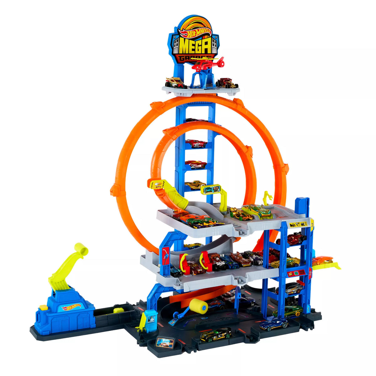 HOT WHEELS rinkinys – Mega garažas su kilpomis (JBM74)