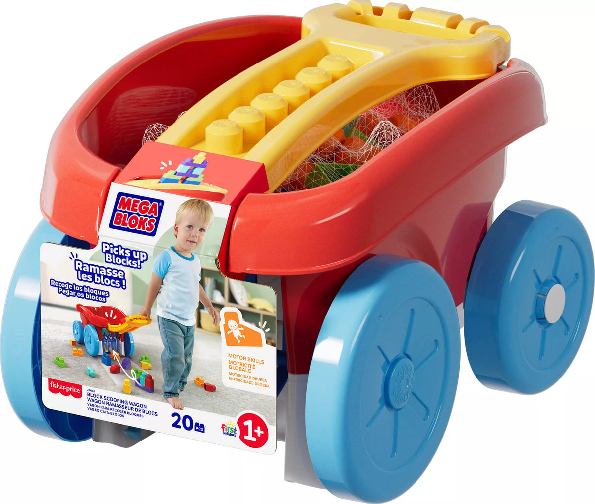 MEGA BLOKS kaladėlių rinkimo vežimėlis (JFR30)