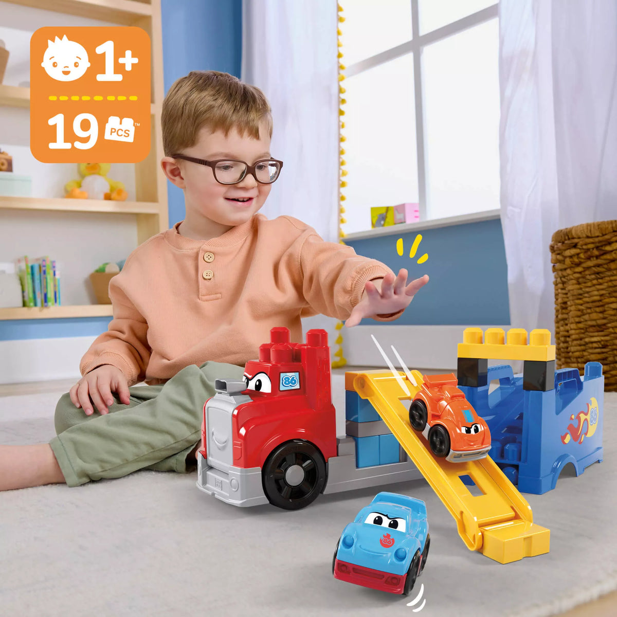 MEGA BLOKS konstruktorius – sunkvežimis su trasa (JFR29)