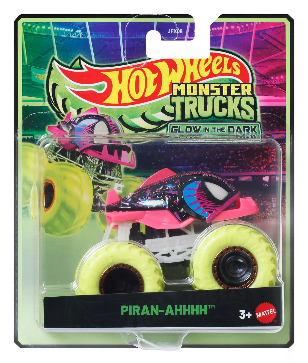 HOT WHEELS MONSTER TRUCKS šviečiantis tamsoje džipas (JFX08)