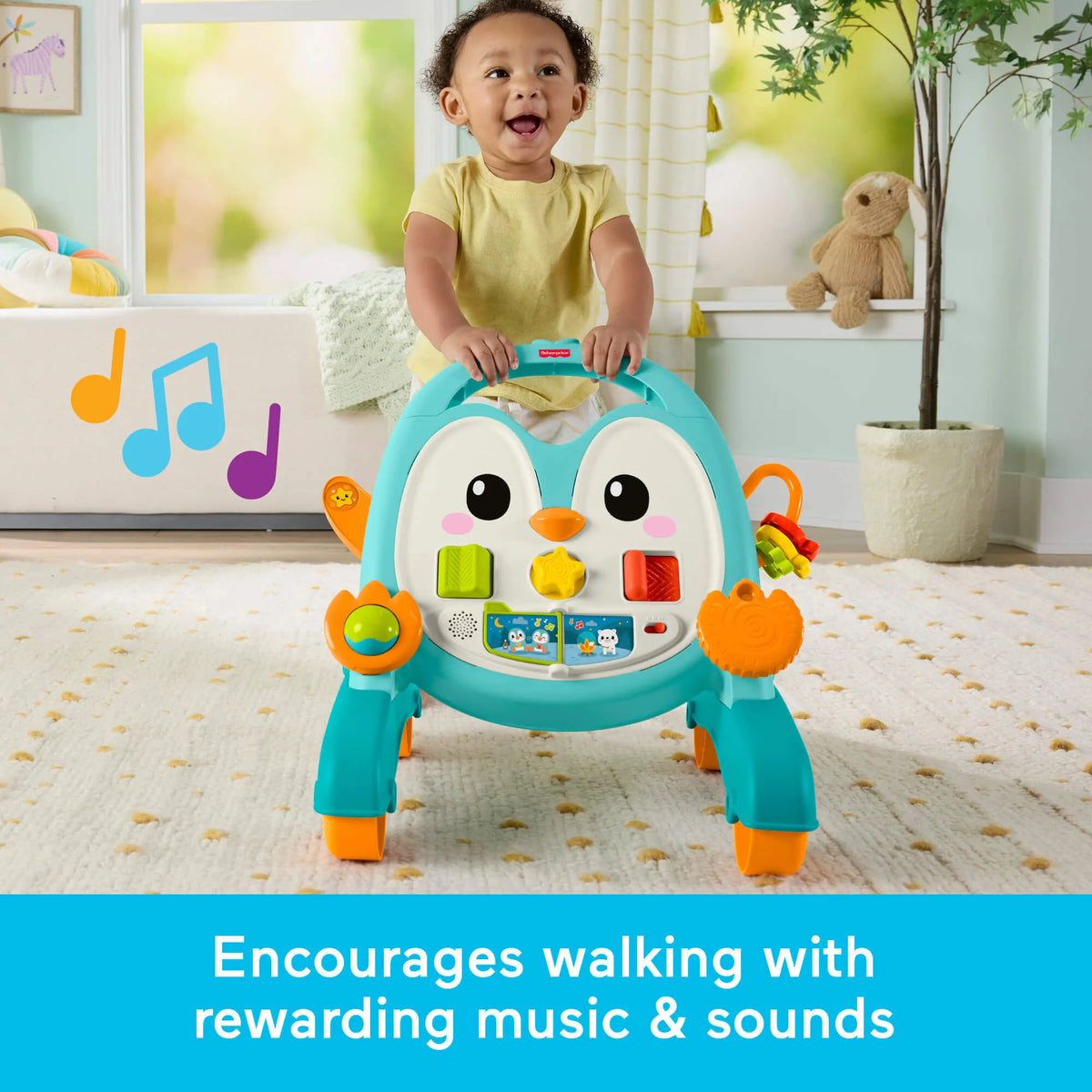 FISHER-PRICE 2 in 1 muzikinė pingvino vaikštynė (JHF74)