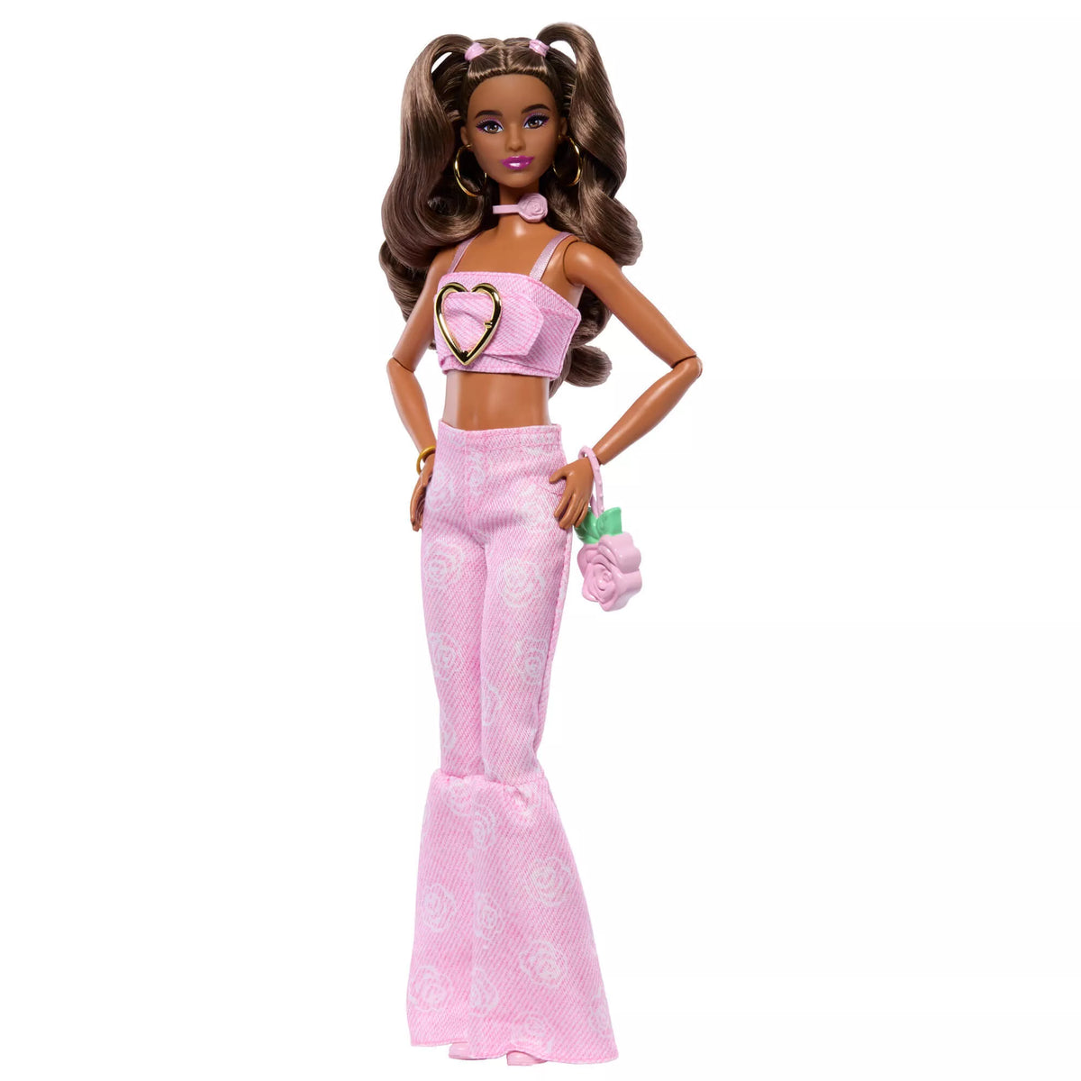BARBIE DELUXE FASHIONISTAS lėlė rožiniu kostiumėliu