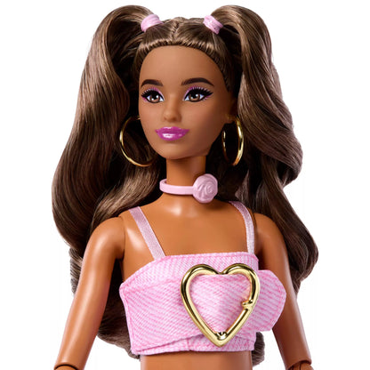 BARBIE DELUXE FASHIONISTAS lėlė rožiniu kostiumėliu