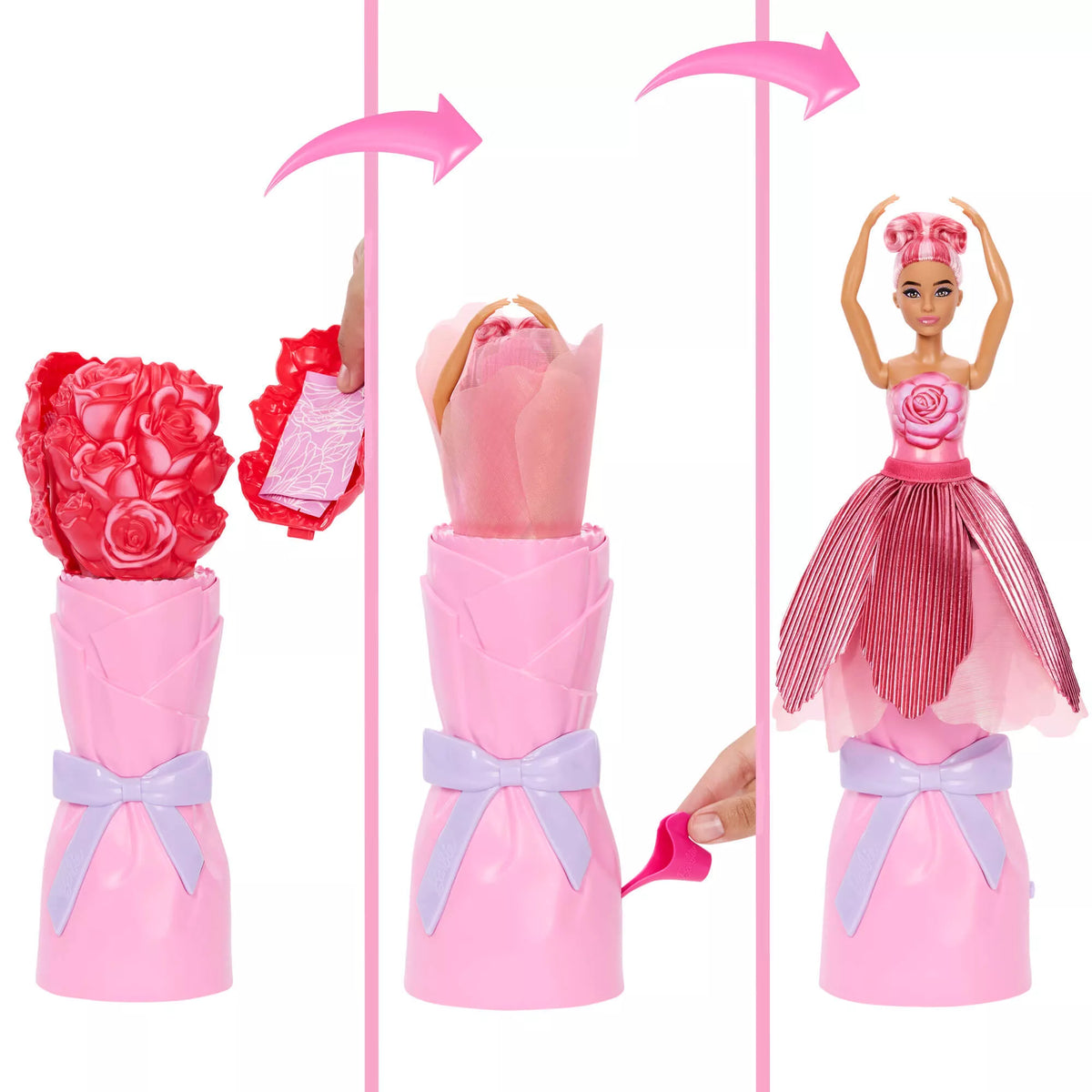 BARBIE ROSE SURPRISE lėlė gėlėje (JMF59)