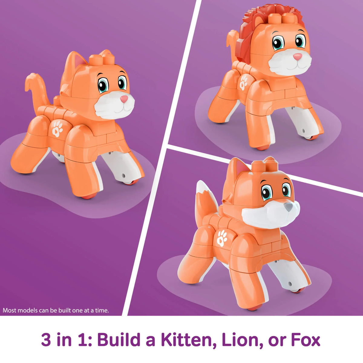 MEGA BLOKS ROLLING KITTEN 3 in 1 kačiuko konstruktorius (JMK86)