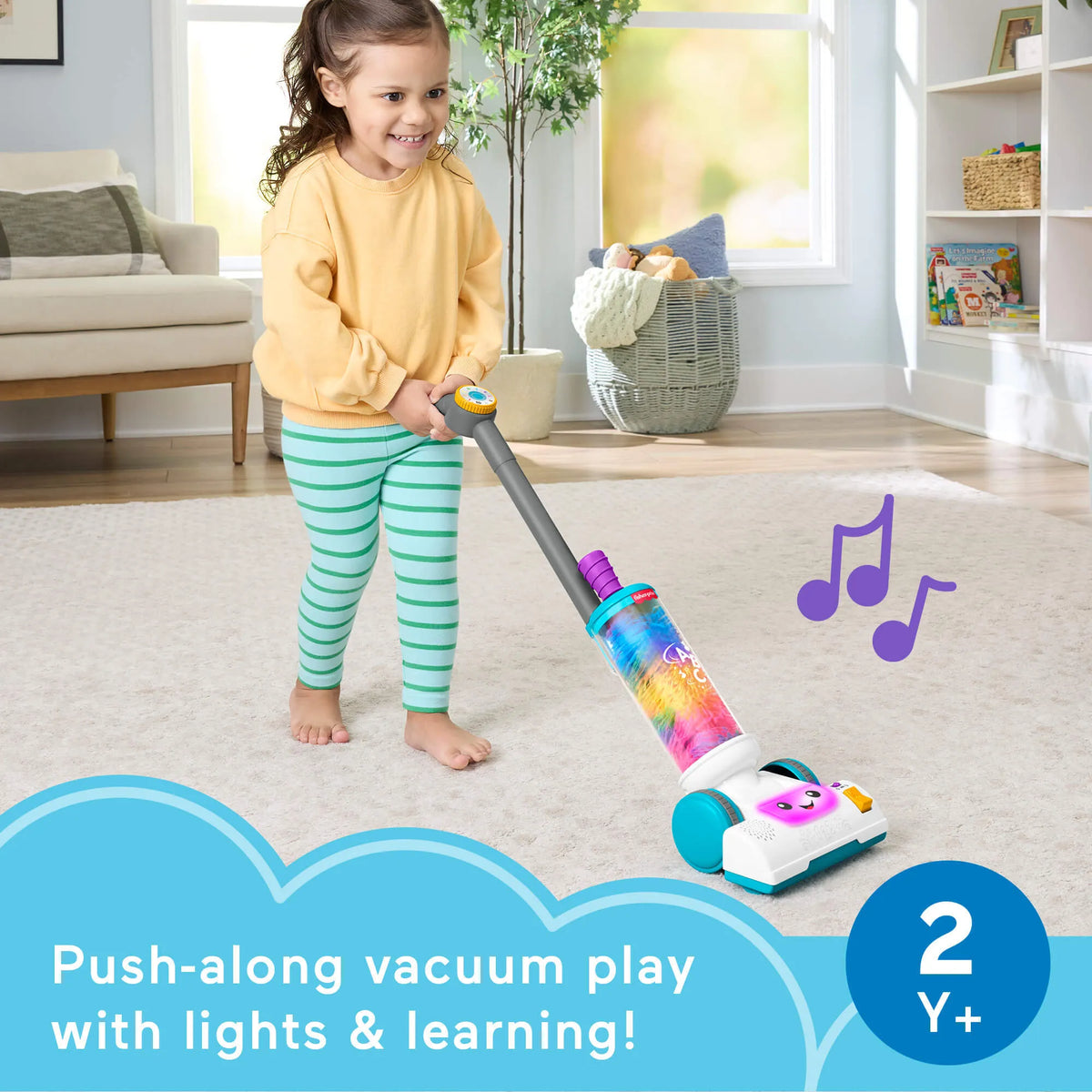 FISHER-PRICE LAUGH AND LEARN 2 in 1 žaislinis dulkių siurblys (JMM33)