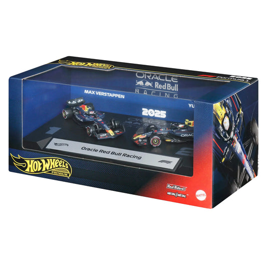 HOT WHEELS PREMIUM F1 Red Bull Max Verstappen ir Yuki Tsunoda bolidai (2 vnt.) (JMM95)