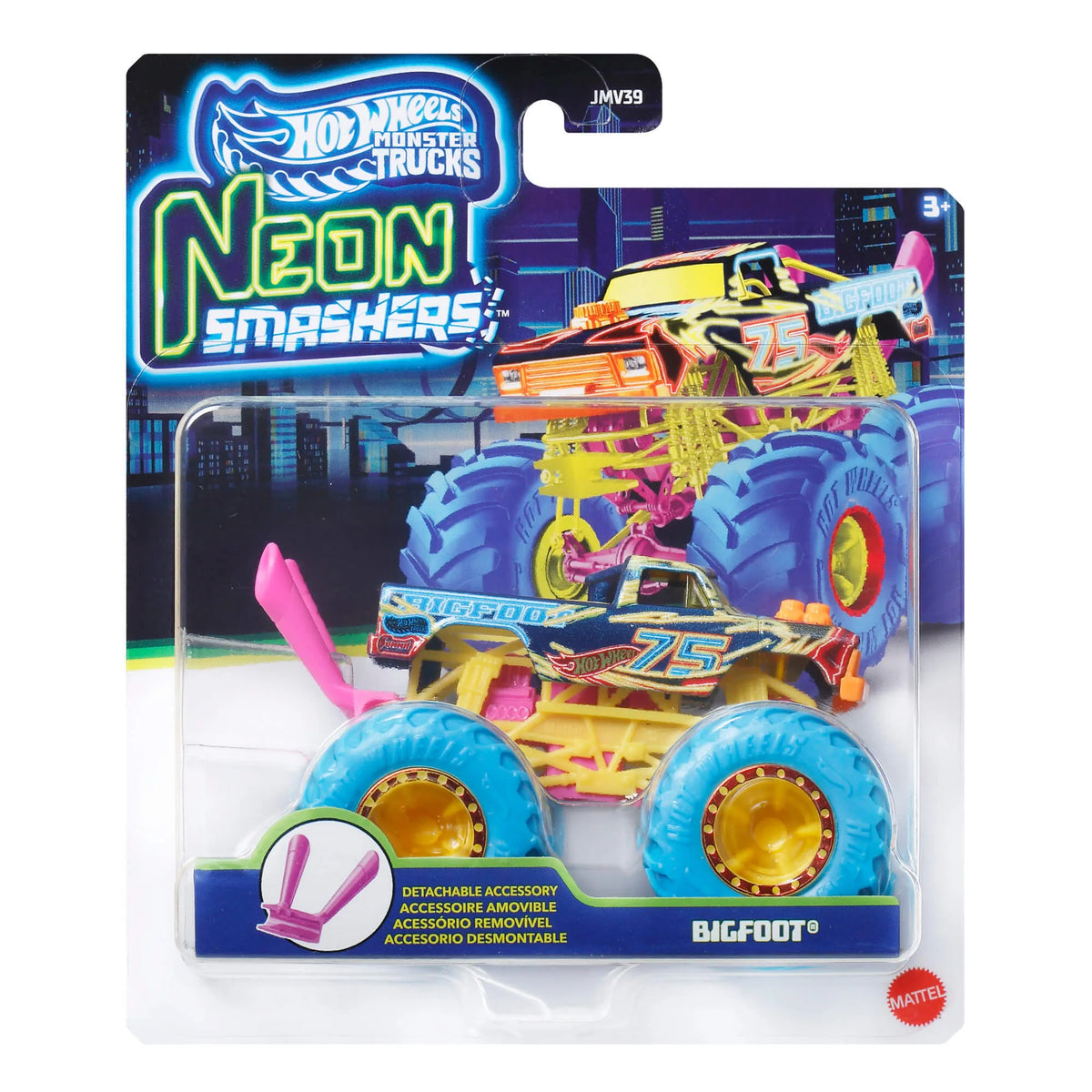 HOT WHEELS MONSTER TRUCKS džipas – Neon Smasher (JMV39)