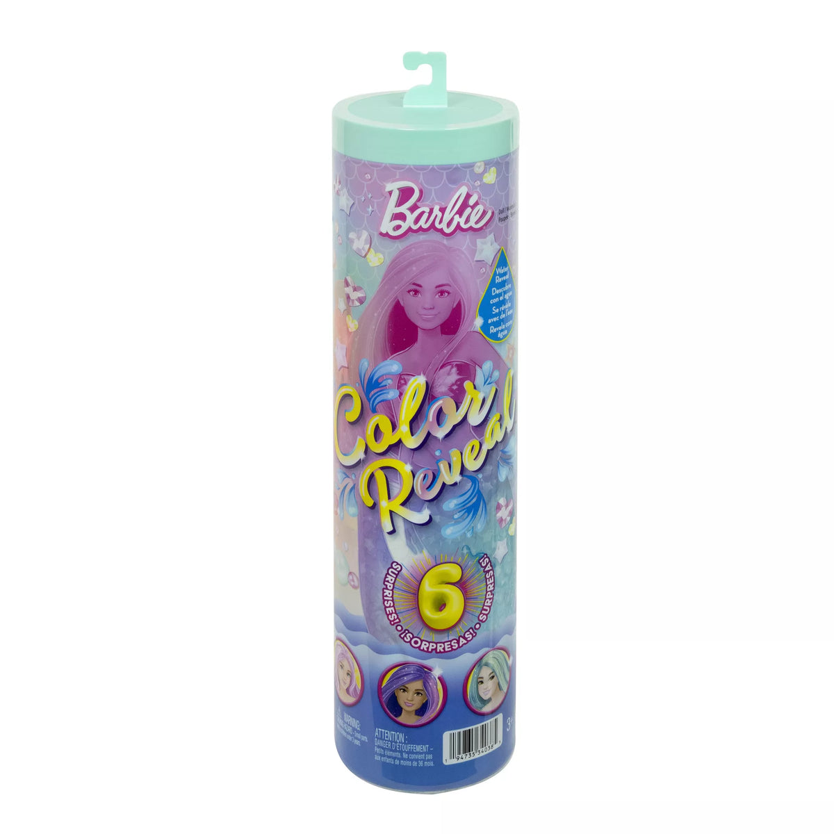BARBIE COLOR REVEAL undinės siurprizų rinkinys, brangakmenių serija (JMW61)