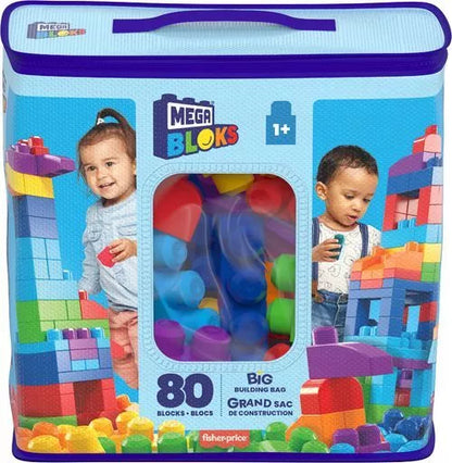 MEGA BLOKS kaladėlių rinkinys (krepšyje 80 det.) (DCH63)