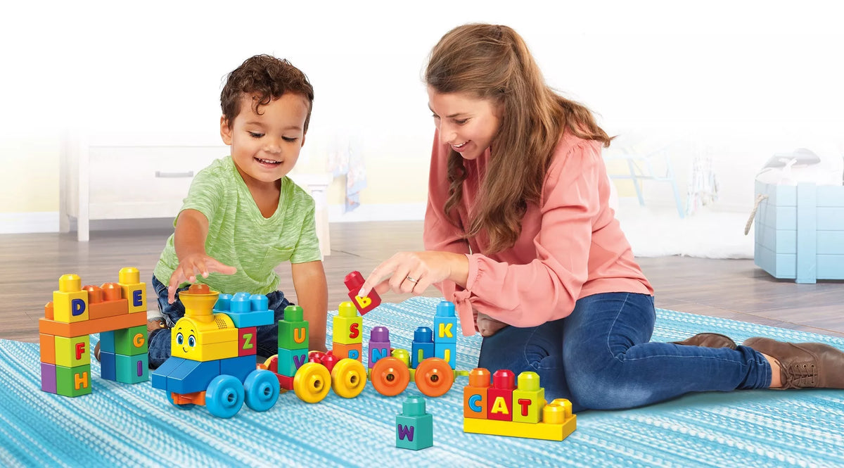 MEGA BLOKS muzikinis abėcėles traukinys (50 det.) (FWK22)