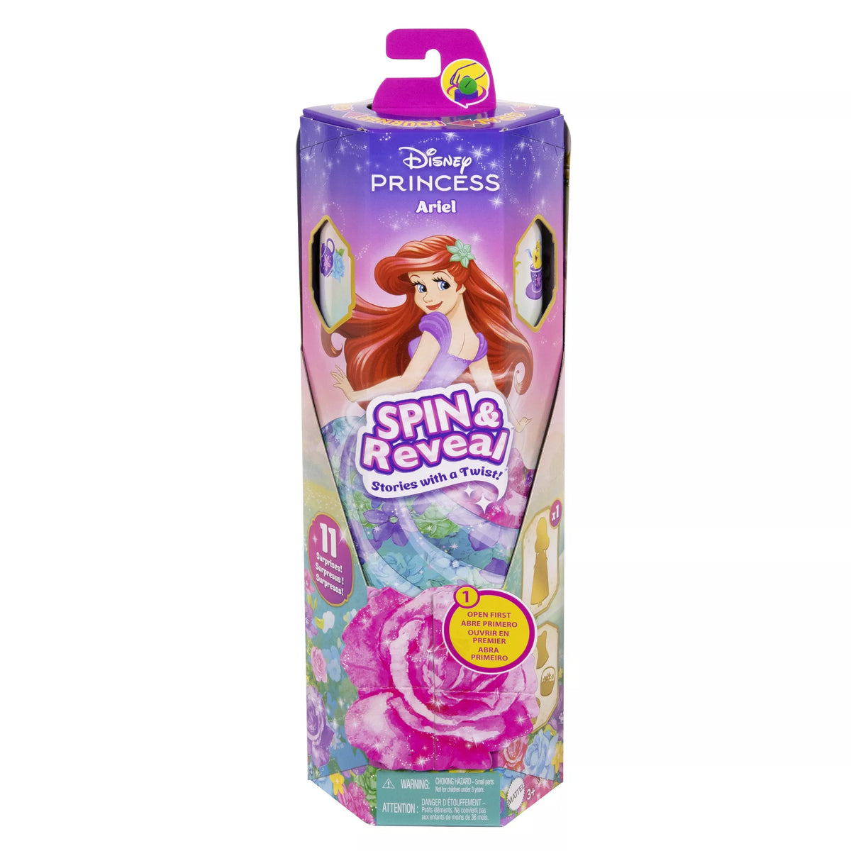 DISNEY PRINCESS SPIN and REVEAL Arielės siurprizų rinkinys (HTV88)