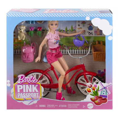 BARBIE lėlės ir dviračio rinkinys (HWJ00)
