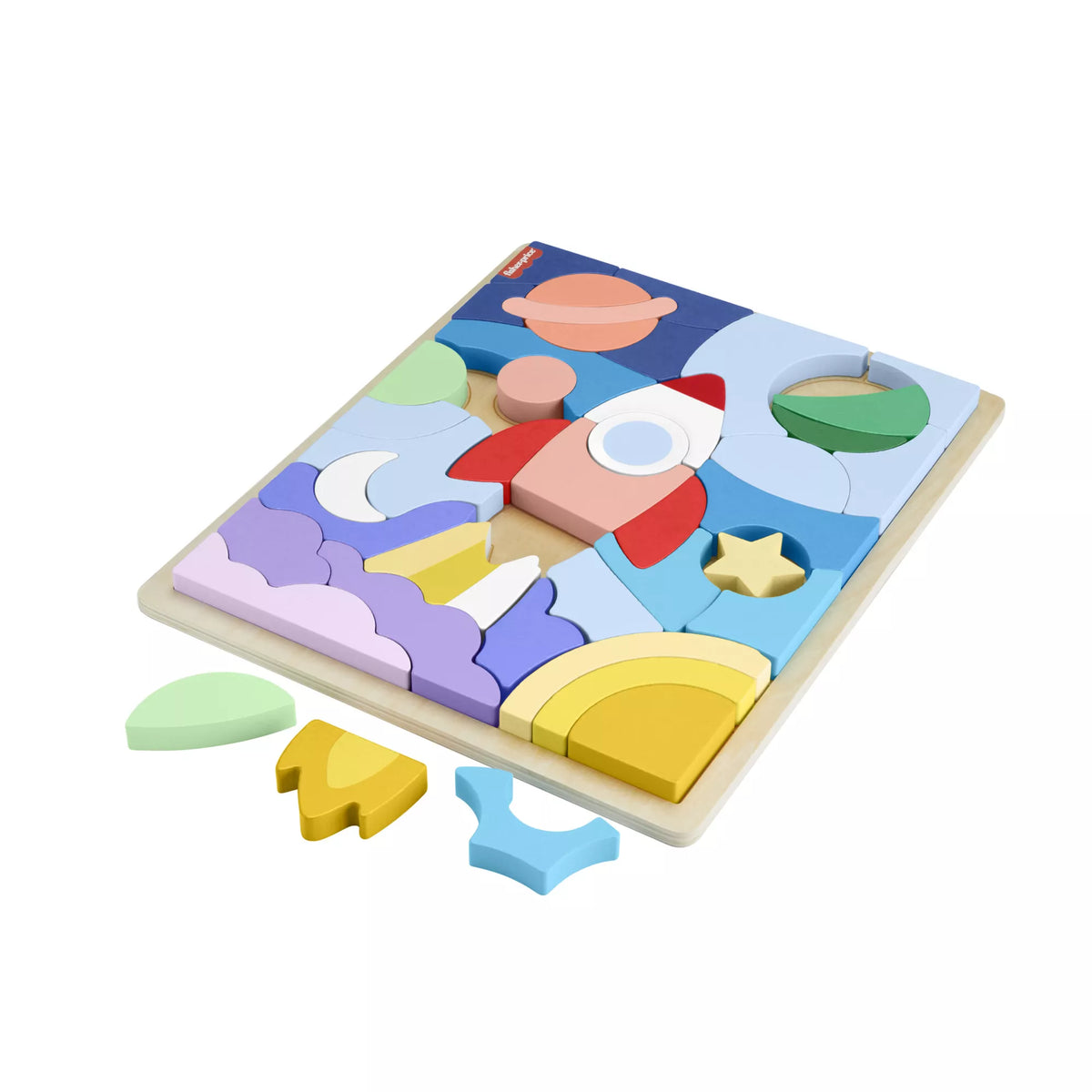 Fisher - price medinė dėlionė raketa