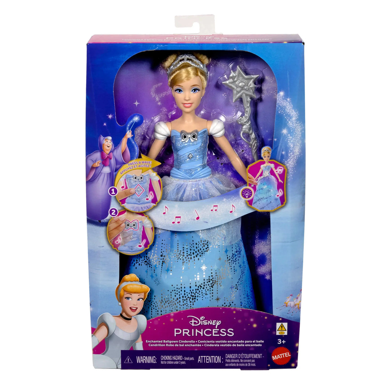 DISNEY PRINCESS lėlė Pelenė (su garsais ir šviesomis) (JBF94)