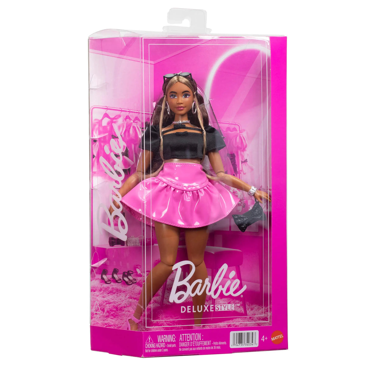 BARBIE DELUXE FASHIONISTAS mados lėlė rožiniu sijonu (JJN74)