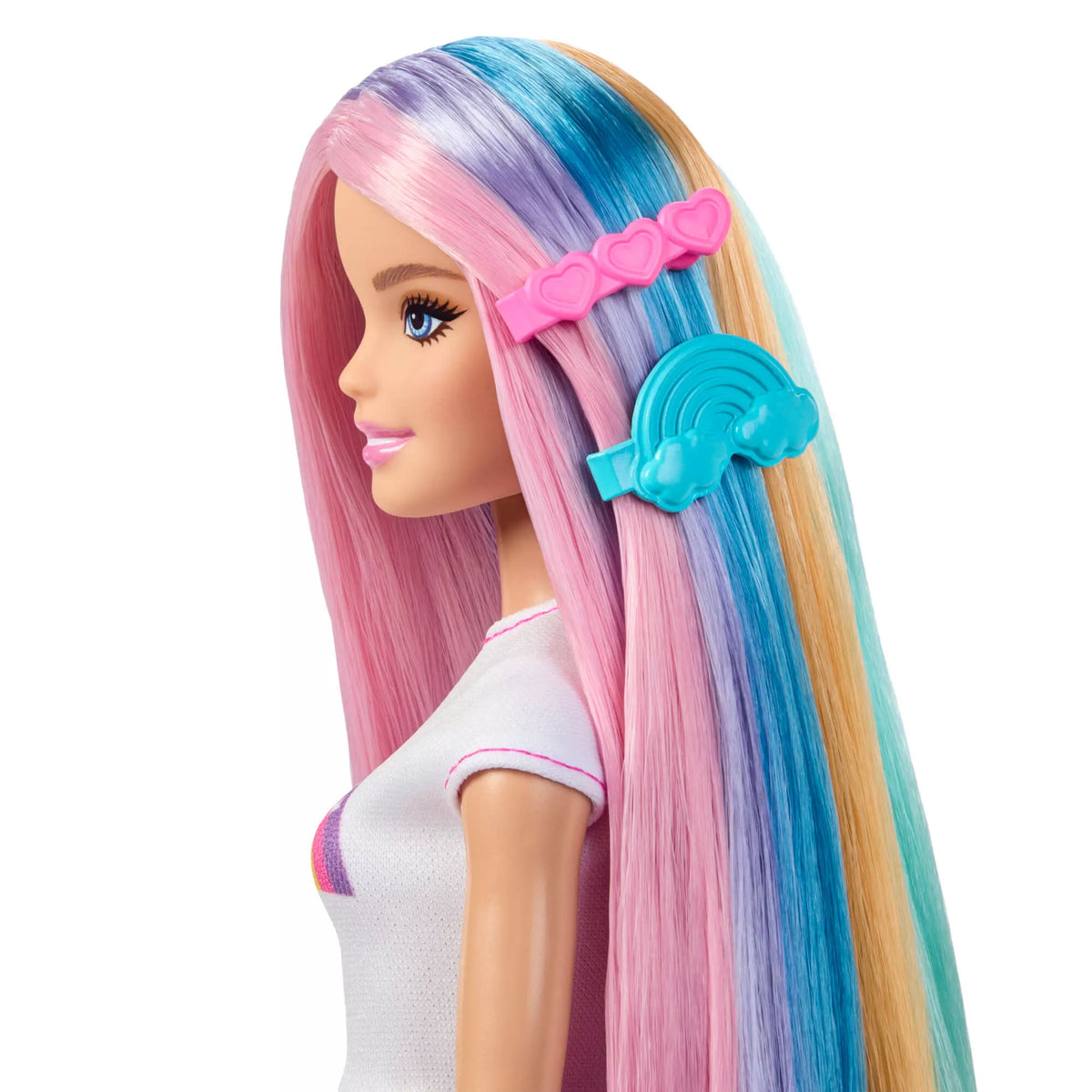 BARBIE HAIR PLAY RAINBOW SPARKLE lėlės rinkinys (JJP07)