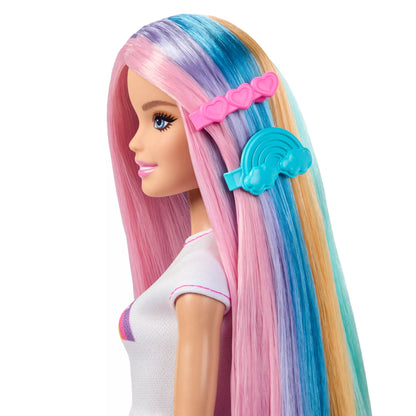 BARBIE HAIR PLAY RAINBOW SPARKLE lėlės rinkinys (JJP07)