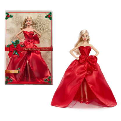 BARBIE HOLIDAY kolekcinė lėlė raudona suknele (JJX65)