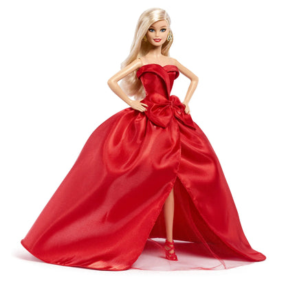 BARBIE HOLIDAY kolekcinė lėlė raudona suknele (JJX65)