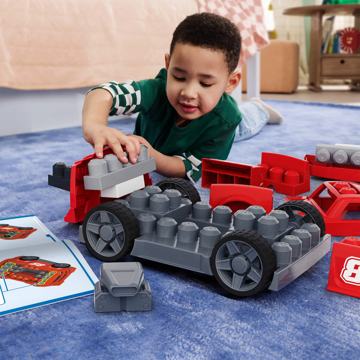 MEGA BLOKS BUILD AND GO 3 in 1 lenktyninio automobilio konstruktorius (JKG35)