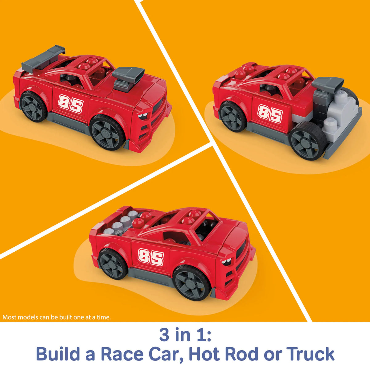 MEGA BLOKS BUILD AND GO 3 in 1 lenktyninio automobilio konstruktorius (JKG35)