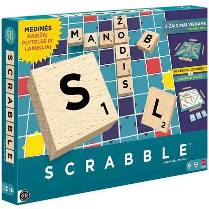 Stalo žaidimas SCRABBLE (medinis, LT)