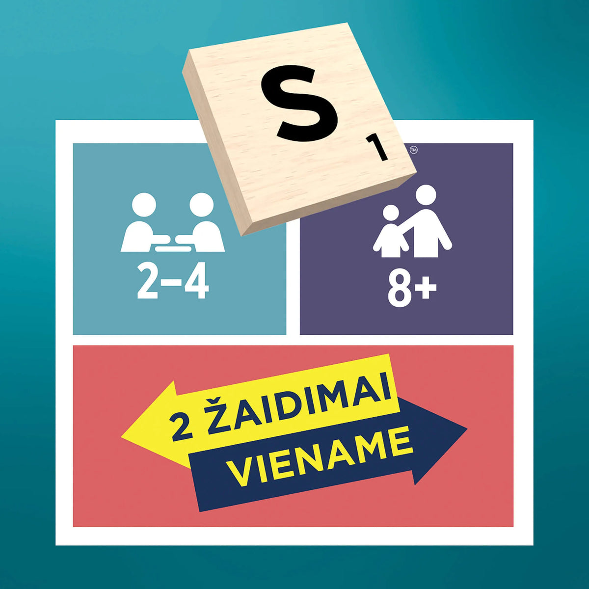 Stalo žaidimas SCRABBLE (medinis, LT)