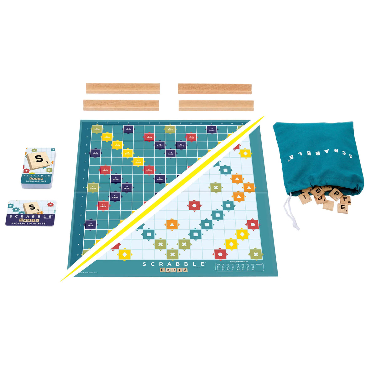 Stalo žaidimas SCRABBLE (medinis, LT)