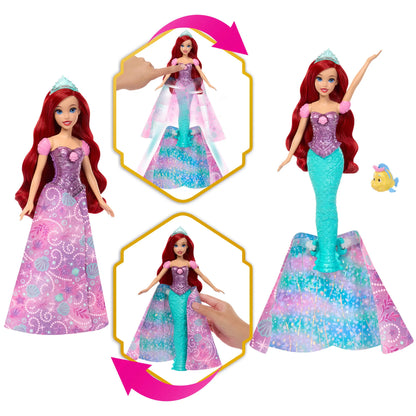 DISNEY PRINCESS lėlė Arielė su transformacijos funkcija (JLK19)