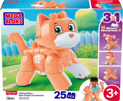 MEGA BLOKS ROLLING KITTEN 3 in 1 kačiuko konstruktorius (JMK86)
