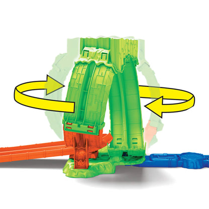 HOT WHEELS MONSTER TRUCKS MUTANT CHAOS triukų trasa su slaimu (JMK91)
